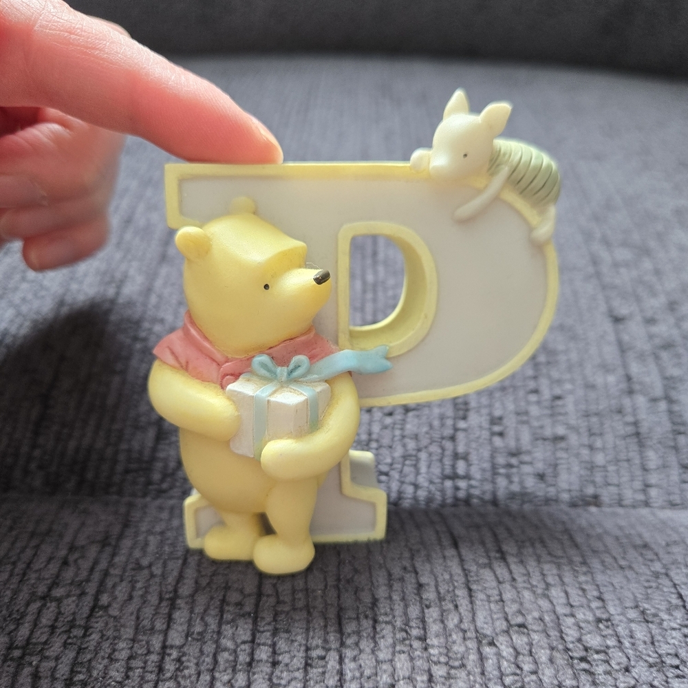 Classic Winnie the Pooh Disney Michel Alphabet Letter P Shelf Wall Hanging Decor